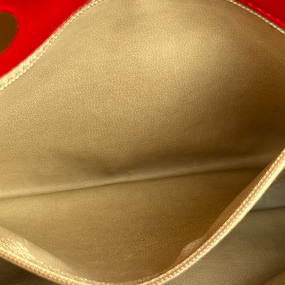 Chanel Red Satin Quilted Chain Shopper Tote Bag - Picture 15 of 16